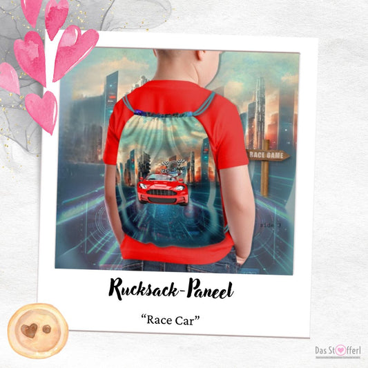 Rucksack Paneel "Race Car" - inkl. Kordel