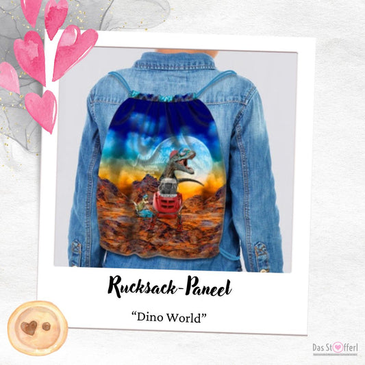 Rucksack Paneel "Dino World" - inkl. Kordel
