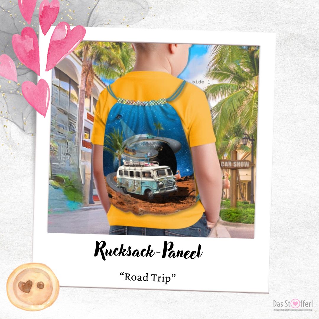 Rucksack Paneel "Road Trip" - inkl. Kordel