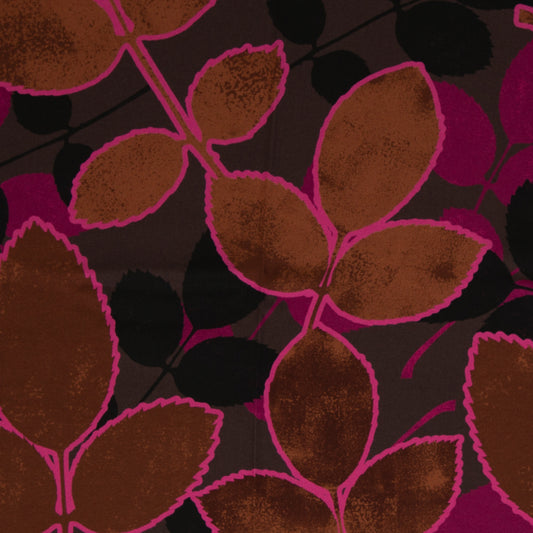 Viskose Thorsten Berger "Leaf Stamps" bordeaux