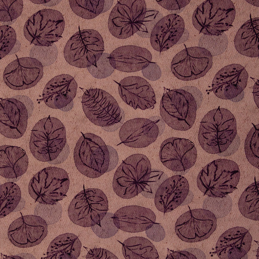 French Terry "Autumn Leaves & Dots" altrosa