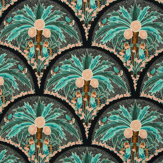 Webware Baumwolle "Palmera petrol" by Bienvenido Colorido