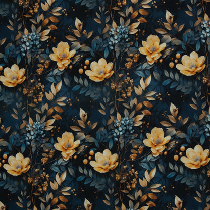 Waterproof Taschenstoff "Flowing Bloom - blau" by Sarah Mariam