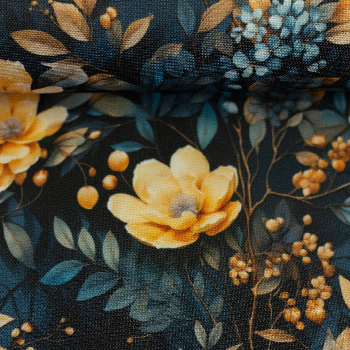 Waterproof Taschenstoff "Flowing Bloom - blau" by Sarah Mariam