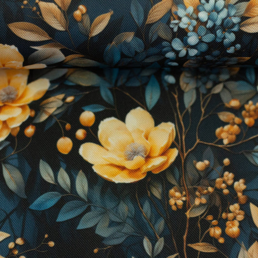 Waterproof Taschenstoff "Flowing Bloom - blau" by Sarah Mariam