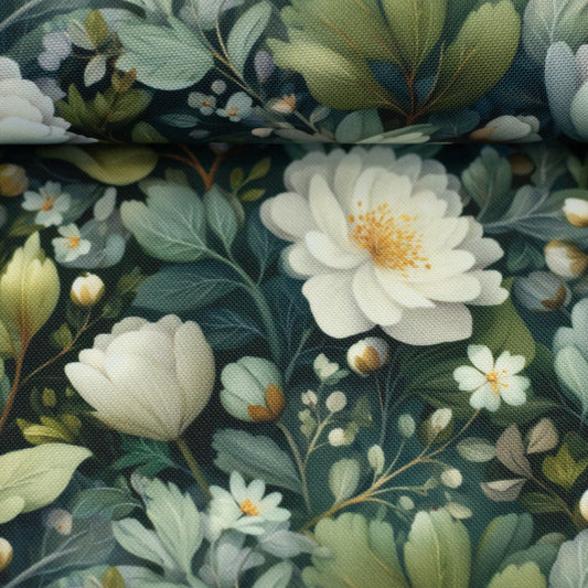 Waterproof Taschenstoff "Flowing Bloom - smaragd" by Sarah Mariam