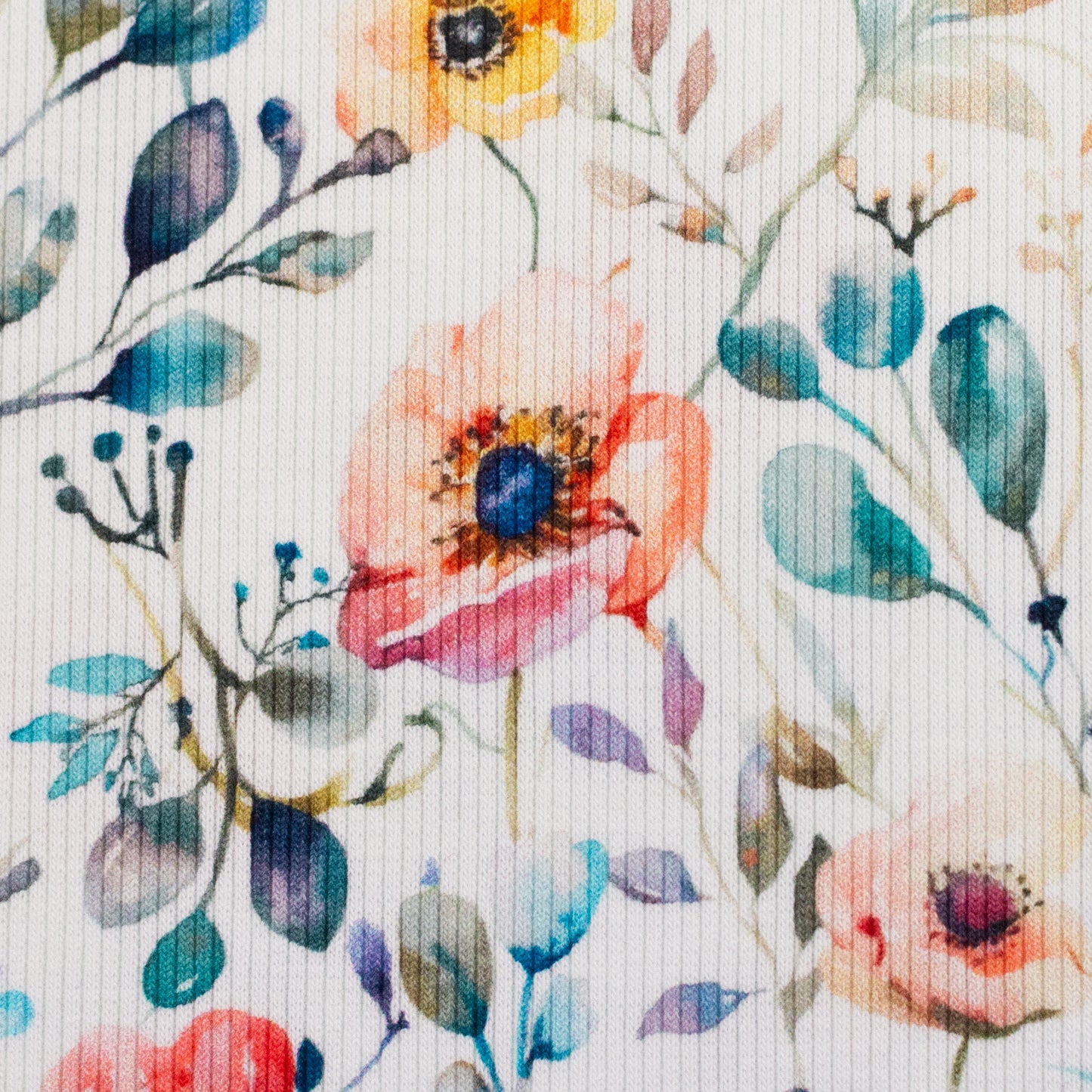 Rippjersey "Bunte Blumen"