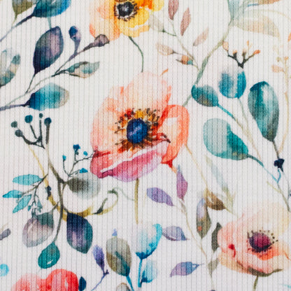 Rippjersey "Bunte Blumen"