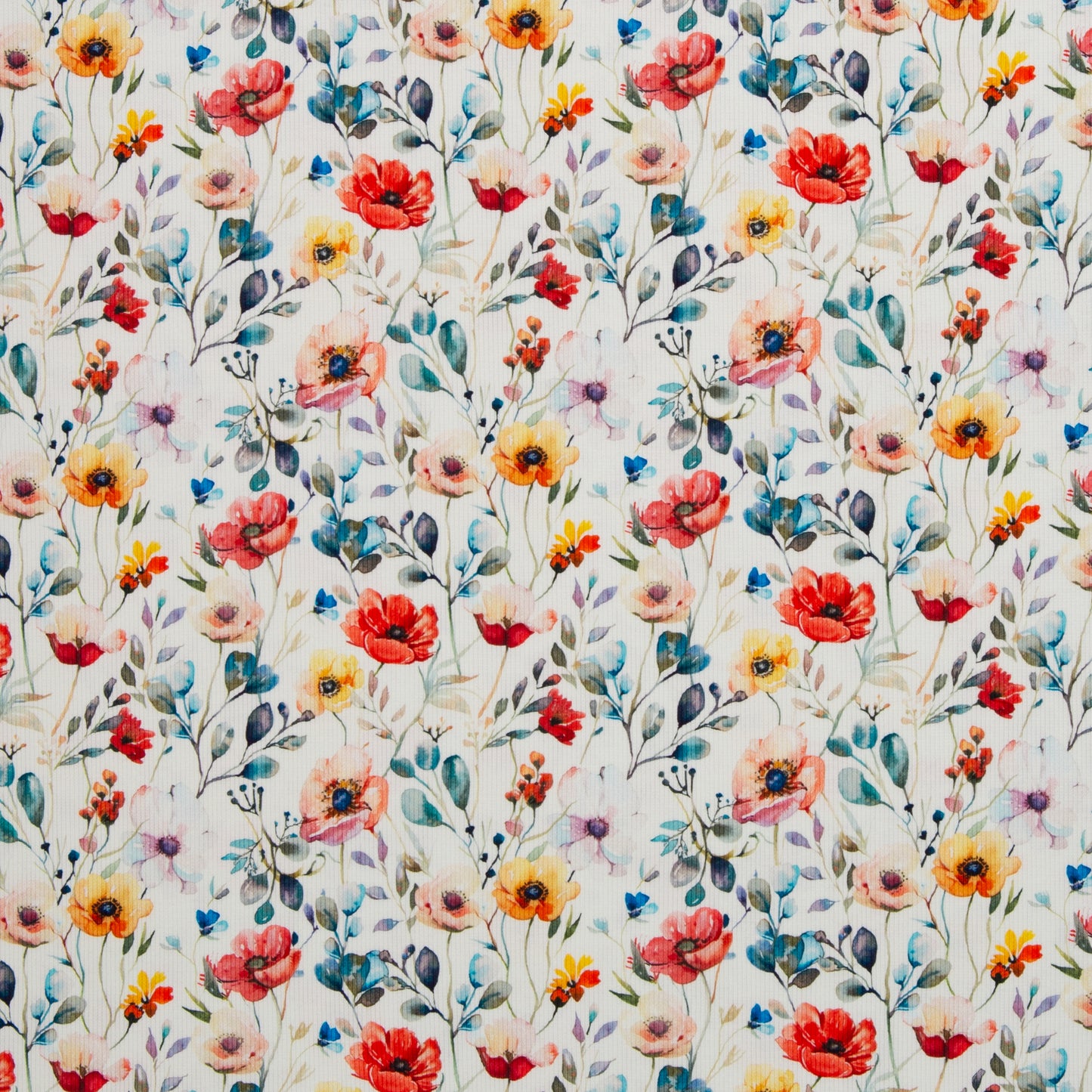 Rippjersey "Bunte Blumen"