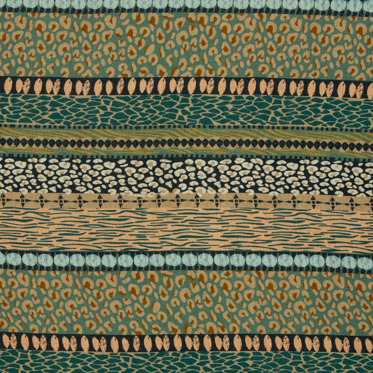 Viskoseleinen Bienvenido Colorido "Wild Stripes" grün