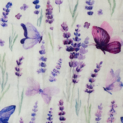 Musselin "Schmetterling & Lavendel"