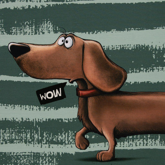 Paneel French Terry by Thorsten Berger "Dachshund Berny" smaragd VORBESTELLUNG