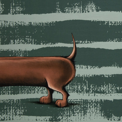 Paneel French Terry by Thorsten Berger "Dachshund Berny" smaragd