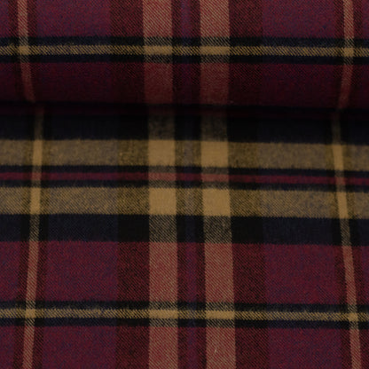Flanell "Maverick" bordeaux/ocker