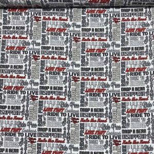 Patchwork Baumwolle "Rule the Road" weiss