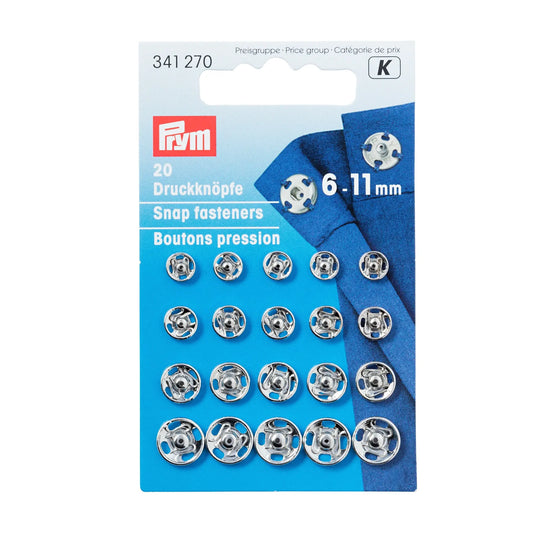 PRYM Annäh-Druckknöpfe, 6-11mm, versch. Farben