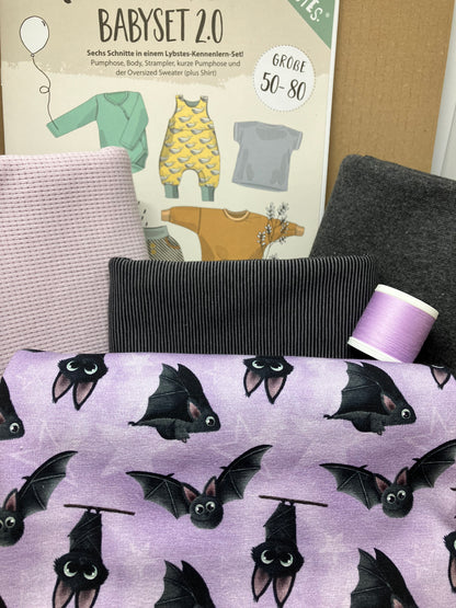 Nähpaket Baby-Set "Bruce & Friends" flieder