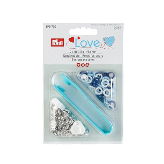 PRYM Jersey Druckknöpfe "blau"