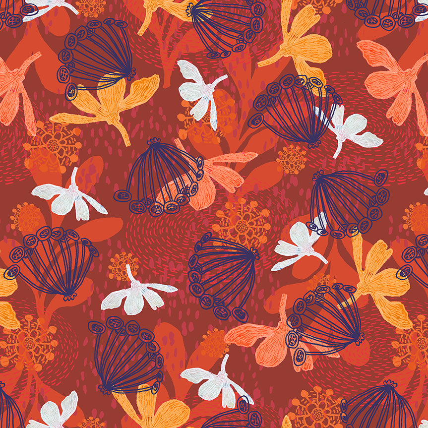 Windham Fabrics "Spiral Blossoms" Patchwork Baumwolle