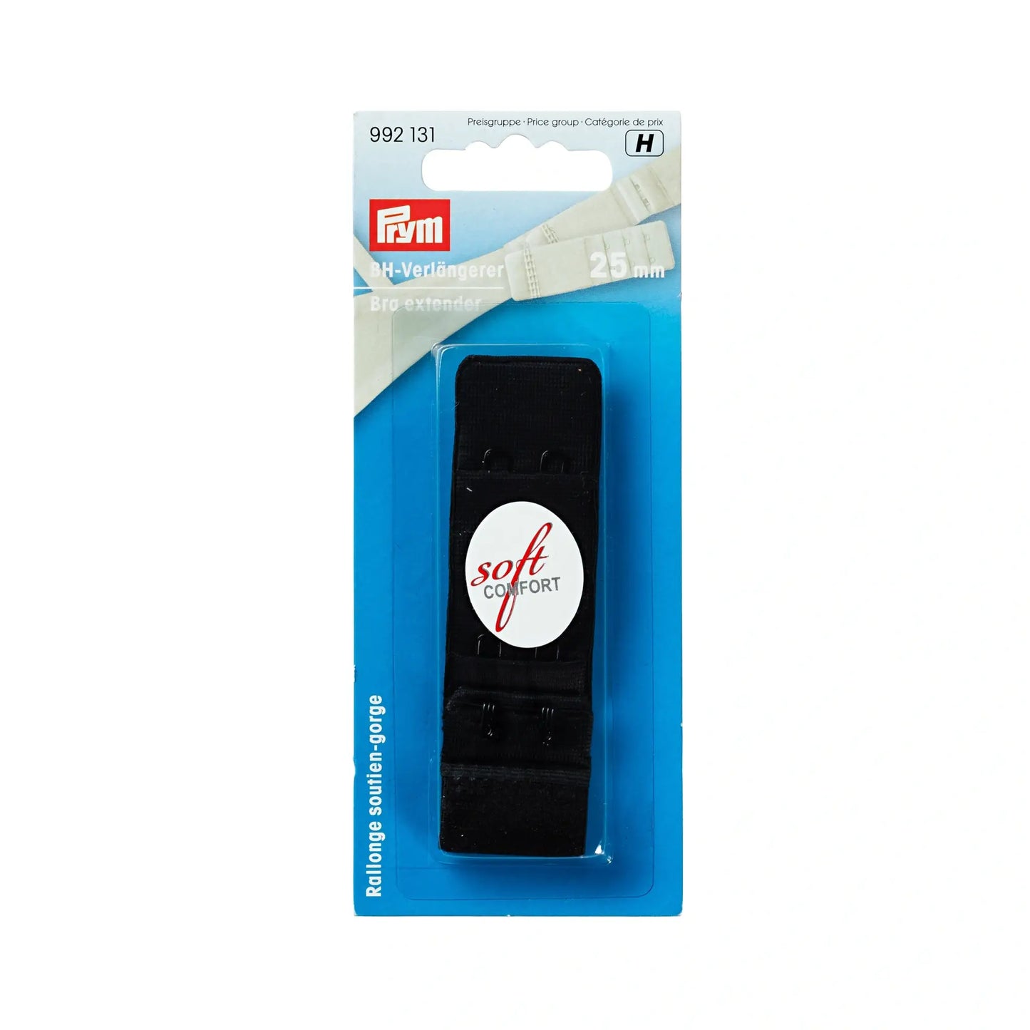 PRYM BH-Verlängerer, 3x2 Haken, 25mm, schwarz