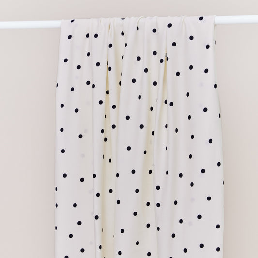 Ecovero Viskose Crepe "Jolly Dots" creamy white