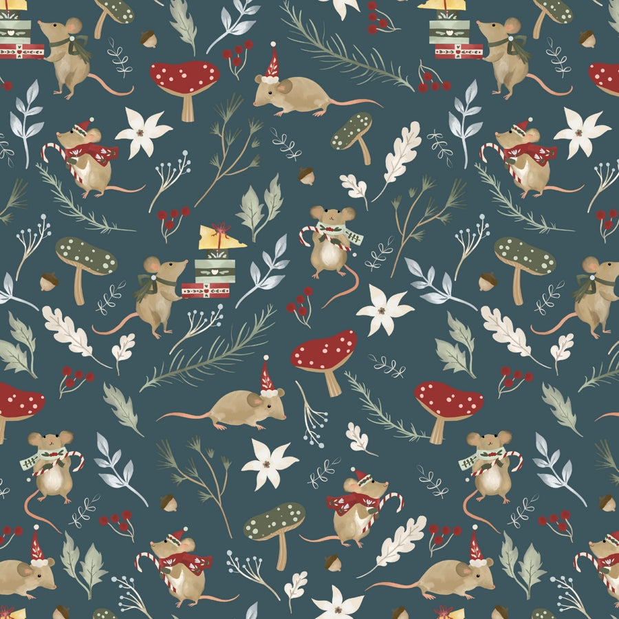 Patchwork Baumwolle "Glad Tidings We Bring" Mäuschen