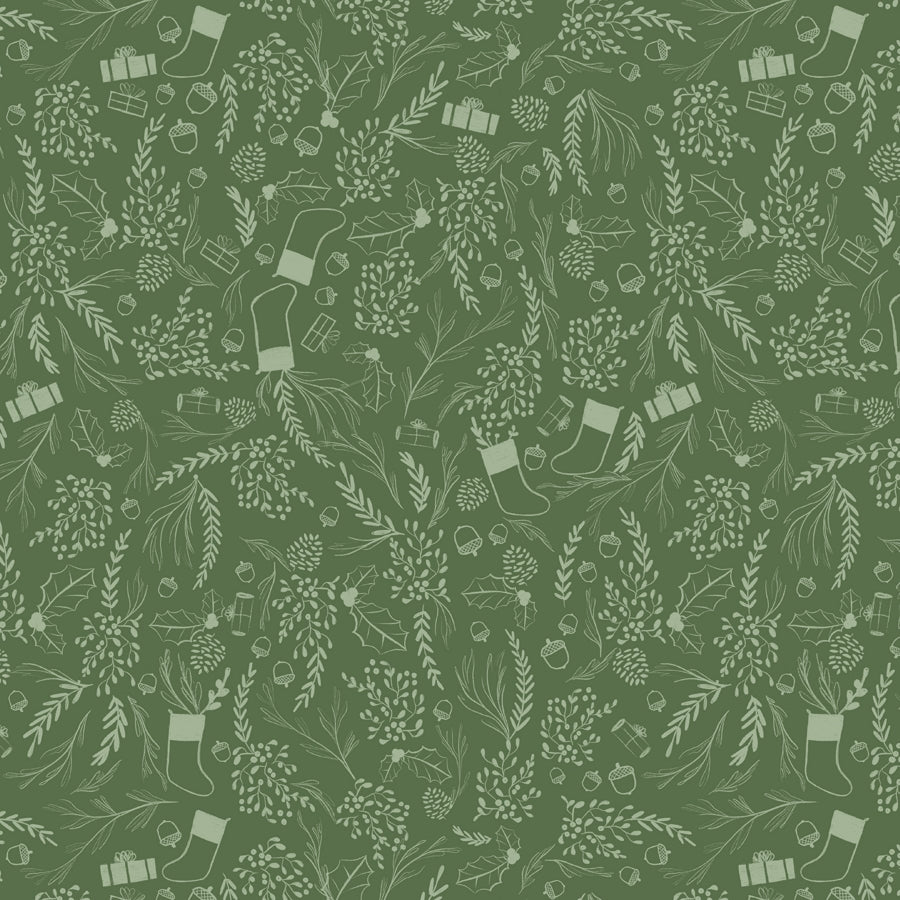 Patchwork Baumwolle "Glad Tidings We Bring" grün