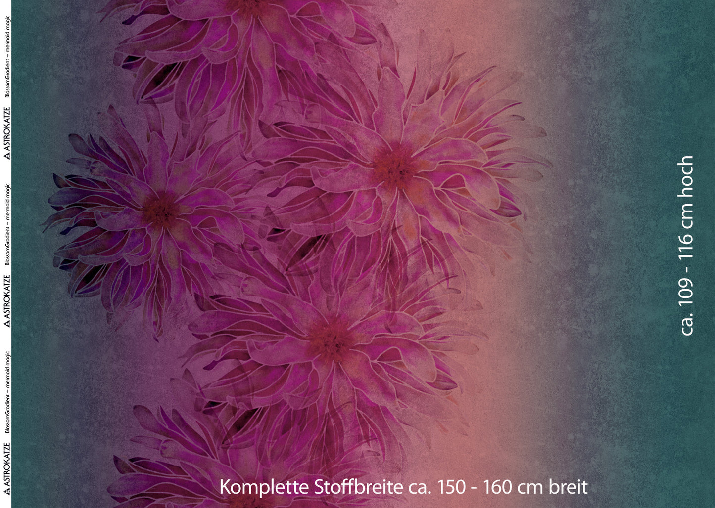 Bio French Terry "Blossom Gradient - mermaid magic" by Astrokatze