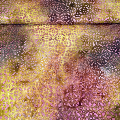 Viskose "Batik" gelb/bordeaux