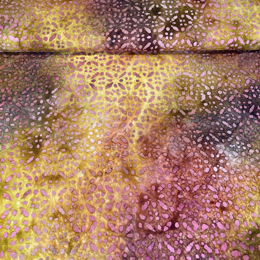 Viskose "Batik" gelb/bordeaux