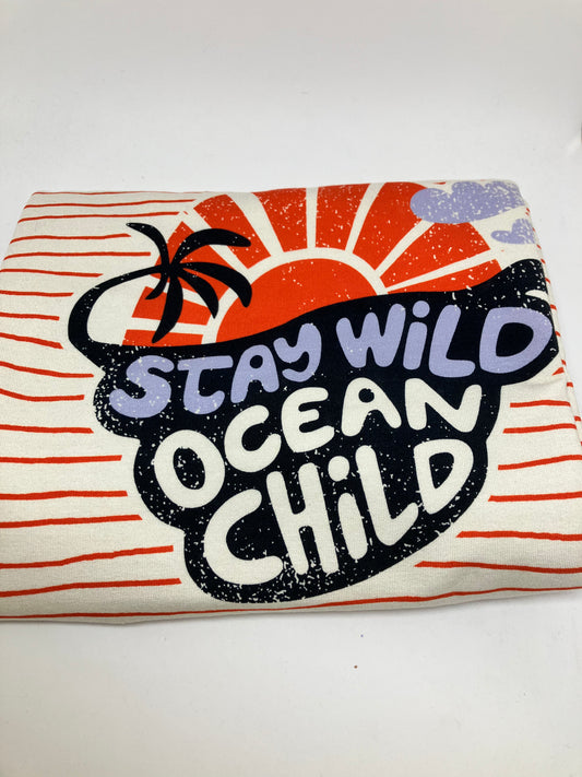 Paneel French Terry "Stay Wild Ocean Child"