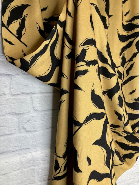 Viskose-Webware "Golden Leaves"