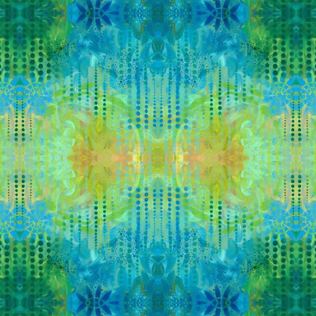 Patchwork Baumwolle "Garden Delight" blue Batik