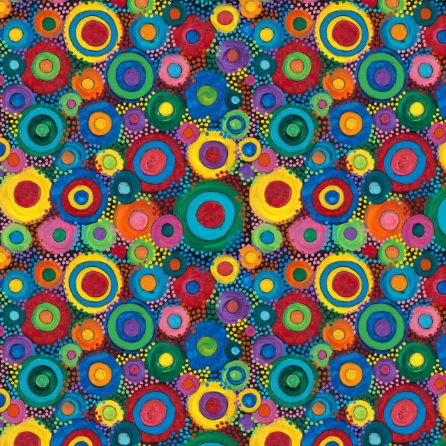 Patchwork Baumwolle "Garden Delight" multi Kreise