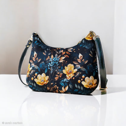 Waterproof Taschenstoff "Flowing Bloom - blau" by Sarah Mariam