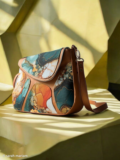 Waterproof Taschenstoff "Flowing Bloom - marmoriert" by Sarah Mariam