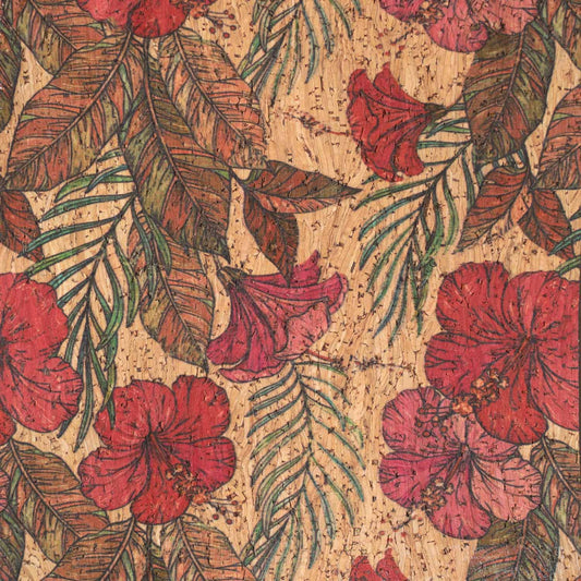 Korkstoff bedruckt "Hibiscus"