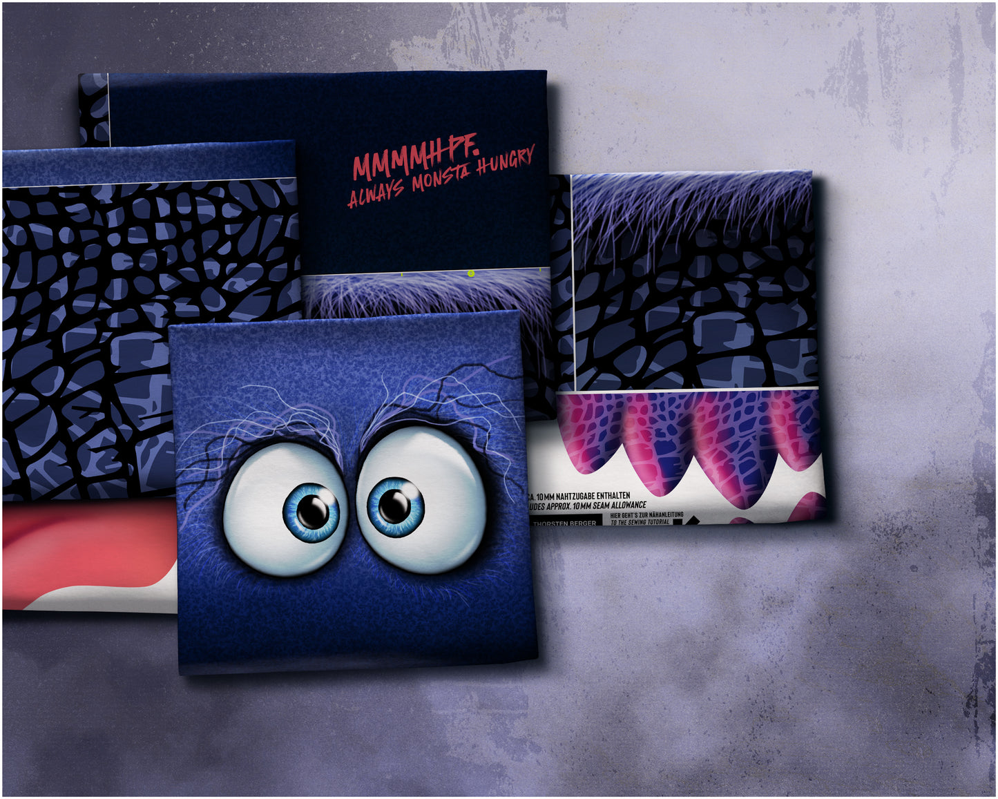 Paneel "Monsta-Pillows blau" Kissen mit 3D-Effekt VORBESTELLUNG