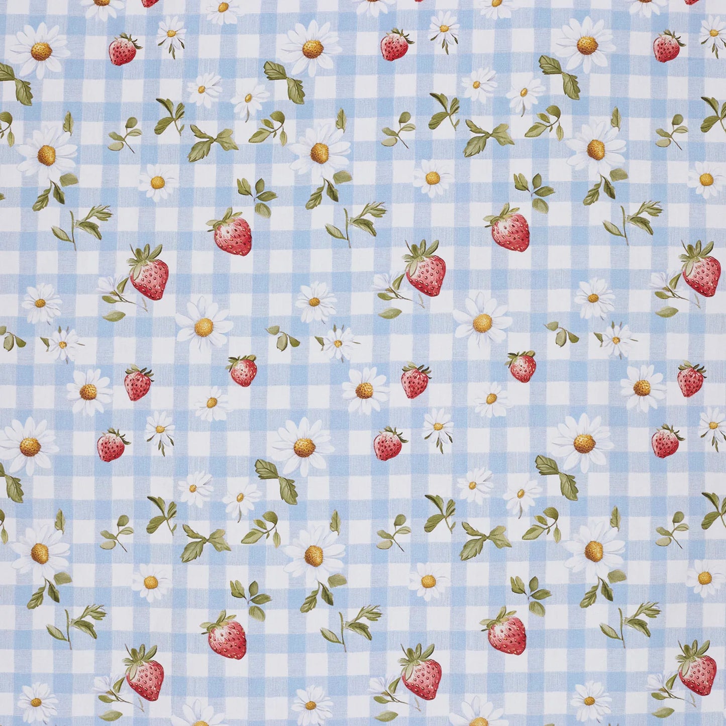 Baumwolle "Erdbeeren & Karos"