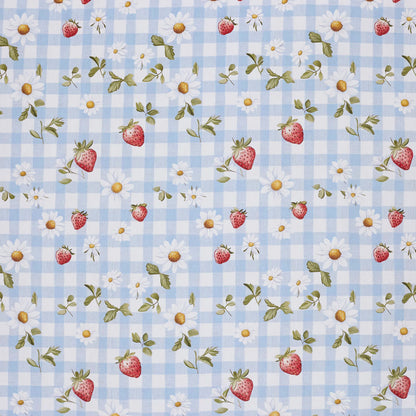 Baumwolle "Erdbeeren & Karos"