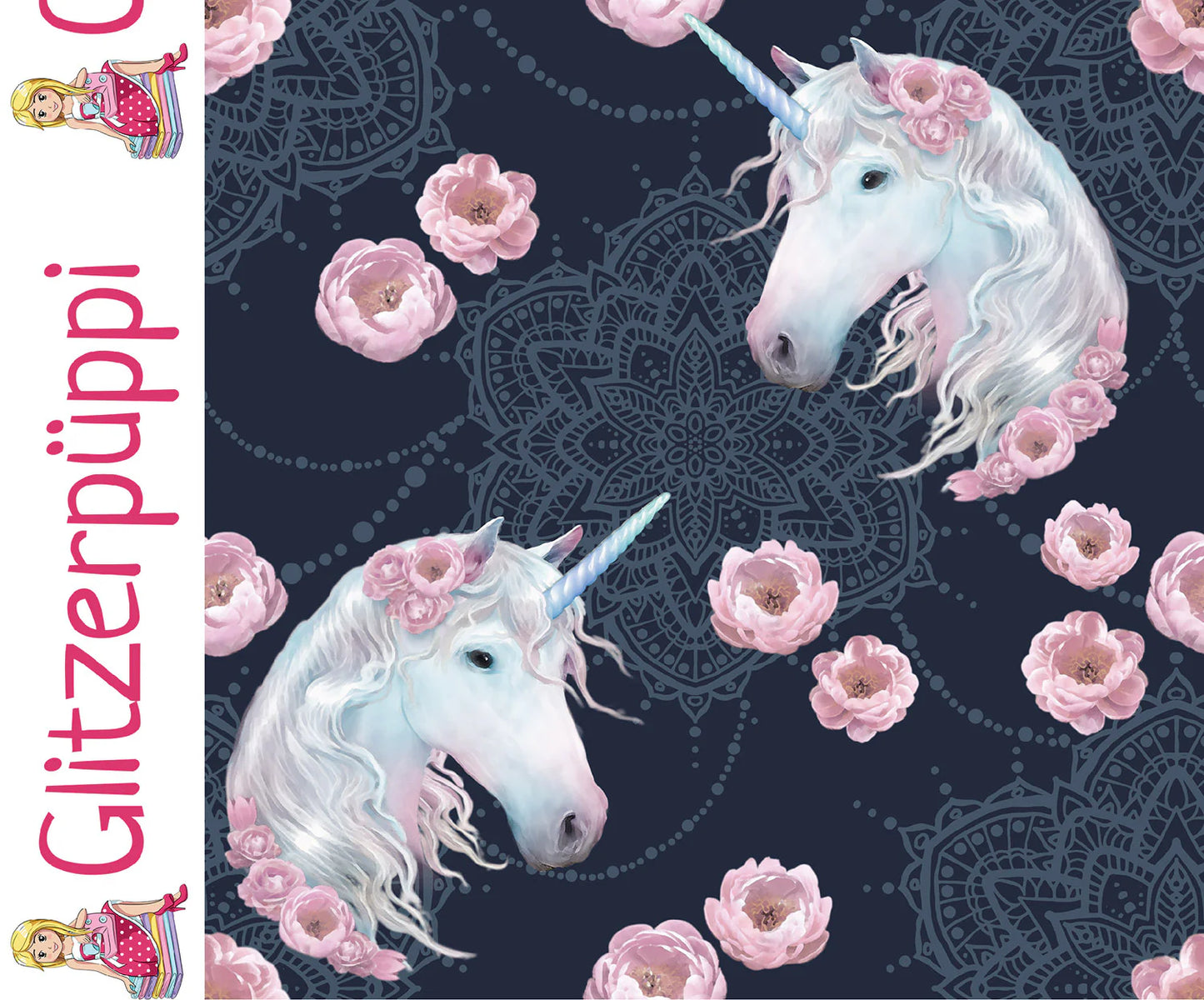 French Terry "Mandala Einhorn" by Glitzerpüppi