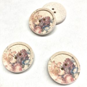 Knopf "Blumen Aquarell" 25mm