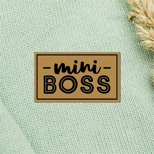 Label aus Kunstleder "miniBOSS"