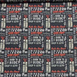 Patchwork Baumwolle "Rule the Road" schwarz