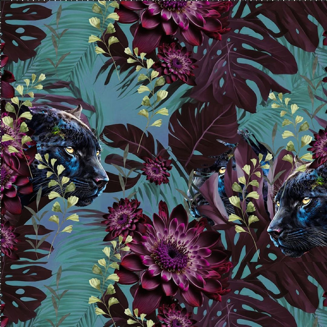 Viskosejersey "Panthera Bloom"