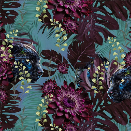 Viskosejersey "Panthera Bloom"