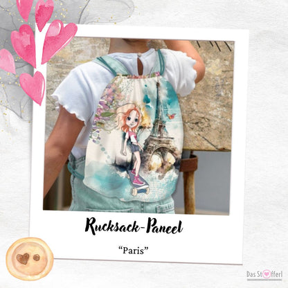 Rucksack Paneel "Paris" - inkl. Kordel