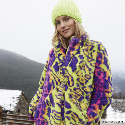 veganes Kunstfell "Neon Animalprint"