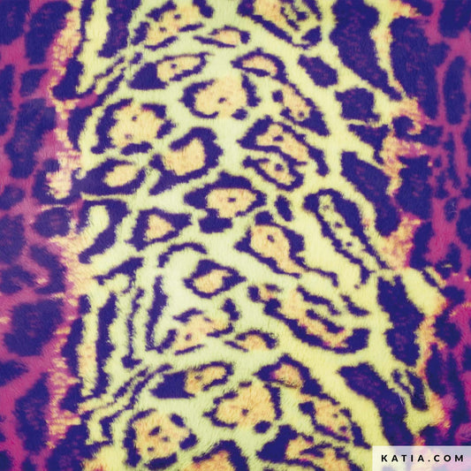veganes Kunstfell "Neon Animalprint"