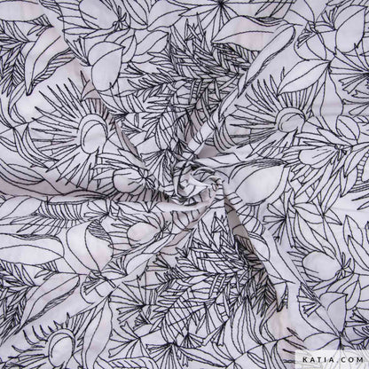 Voile "Embroidery Black & White"